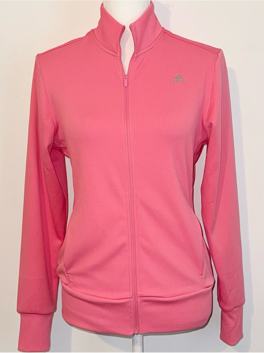 Adidas Golf Pink Full Zip Jacket Climalite Lightweight Track Jacket Size Small